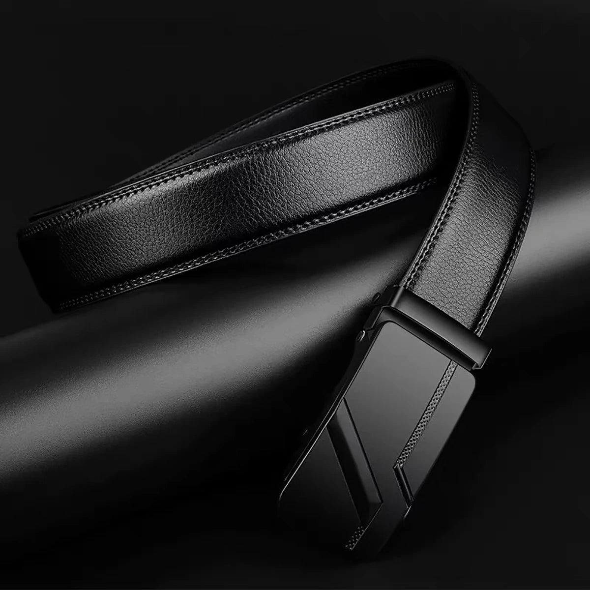 Ceinture trempée automatique pour homme, ceinture de luxe noire, haute qualité, 110cm, 120cm, 130cm