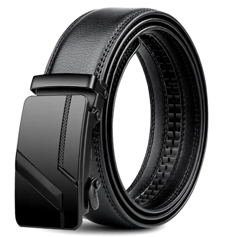 Ceinture trempée automatique pour homme, ceinture de luxe noire, haute qualité, 110cm, 120cm, 130cm