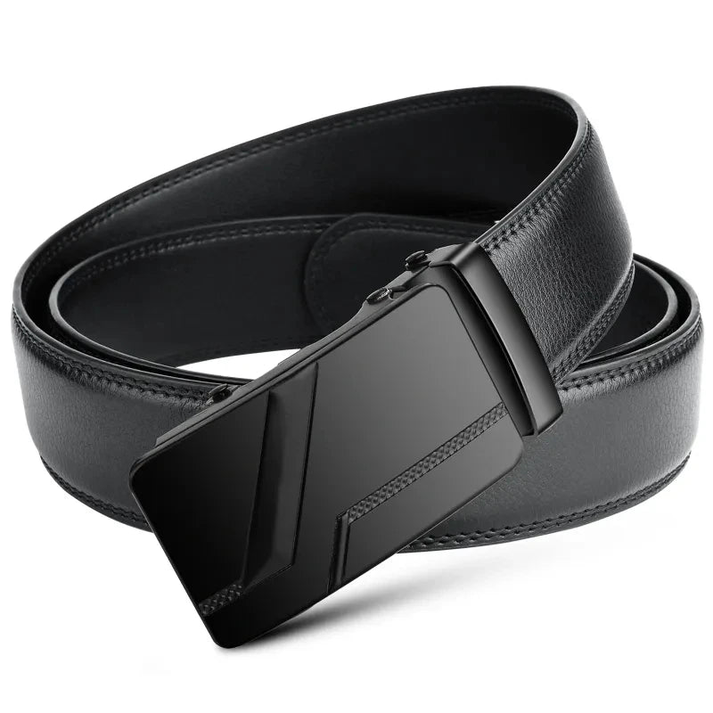 Ceinture trempée automatique pour homme, ceinture de luxe noire, haute qualité, 110cm, 120cm, 130cm